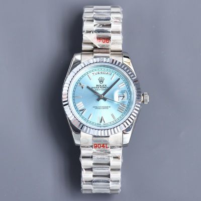 ROLEX Day-date Replica with Oyster Bracelet 904L Steel 8215 Automatic Movement 41MM Light Blue Watch